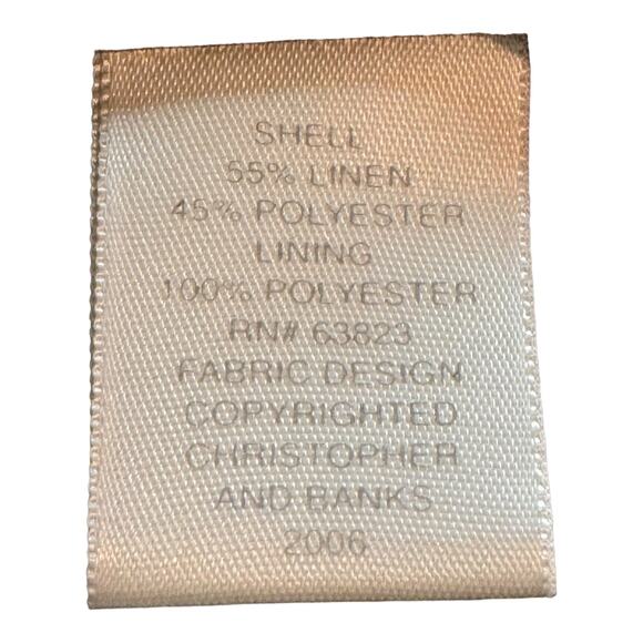 Vintage Christopher Banks Brown floral Linen Aline Skirt 14 - Picture 3 of 6